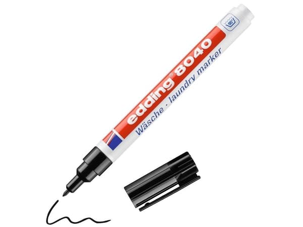Edding Laundry marker - Tøj pen - tåler kogevask - sort