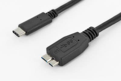 ASSMANN - USB-kabel - Micro-USB typ B (hane) till USB-C (hane) - 1 m - formpressad - svart