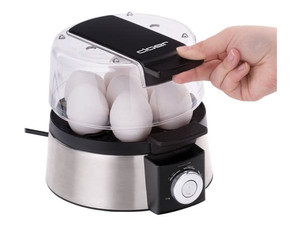 Cloer 6070 - Eggkoker - 435 W - rustfritt stål / svart