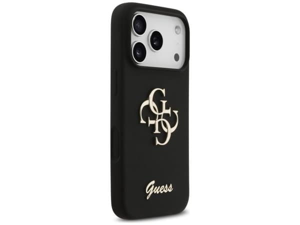 Guess silikon Big 4G script-deksel til iPhone 17 Pro - sort