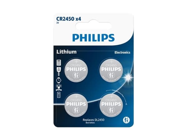 Philips CR2450 knappcellsbatteri litium 4-pack - 2292445