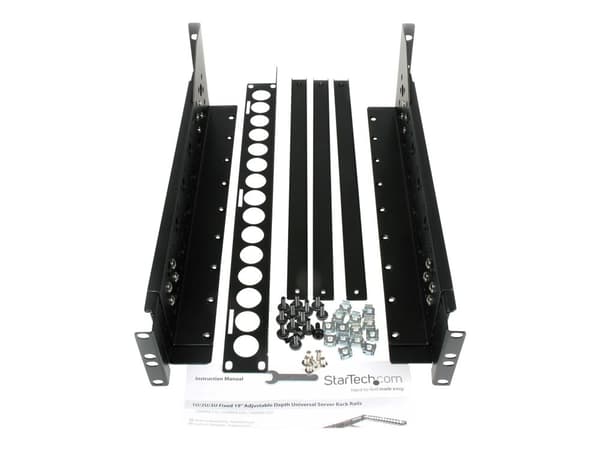 Startech 3U Universal Server Rack Rails - TAA Compliant Fixed Mounting Rails - 19" Adjustable Depth Rack Mount Rails (UNIRAILS3U) - Rackskinne - sv...