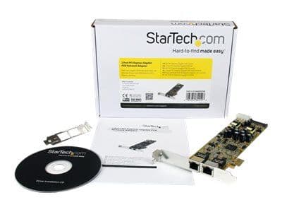 StarTech.com Dual Port PCI Express Gigabit Ethernet Network Card Adapter - 2 Port PCIe NIC 10/100/100 Server Adapter with PoE PSE (ST2000PEXPSE) - ...