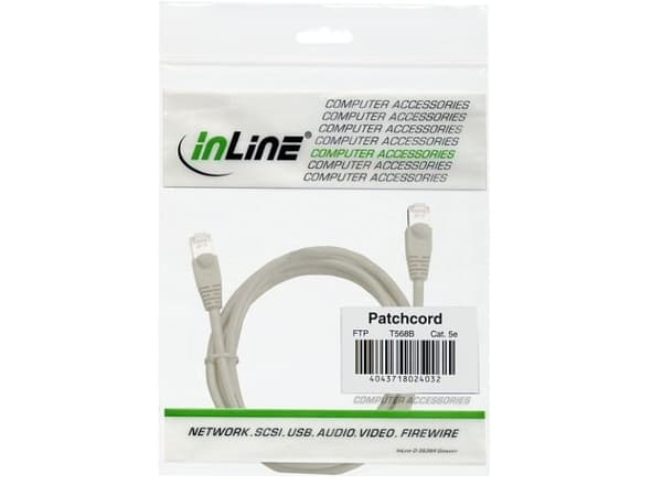 InLine 1m FTP Cat5e, 1 m, Cat5e, F/UTP (FTP), RJ-45, RJ-45