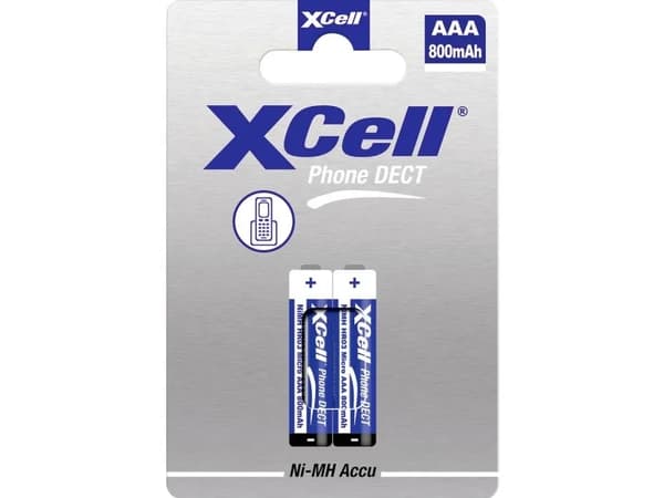 XCell DECT-telefonbatteri Micro AAA 800mAh, 2 stk