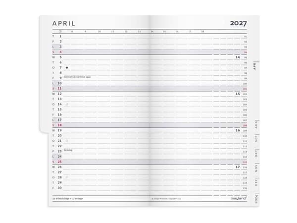 Index Planner mini mörkgrå PP-plast 2027