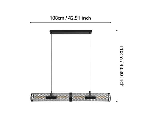EGLO REDCLIFFE LANGBORD 4xE27 sort gitter