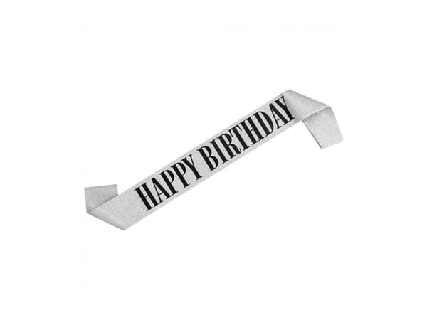 Silver Happy Birthday-banner