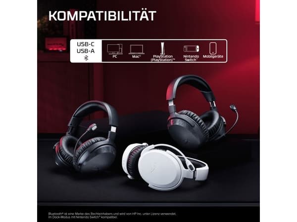 HyperX Cloud Stinger 3 trådlöst gamingheadset för PlayStation, 280 g, Vit