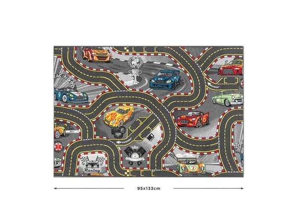 Bilmattor "Racers" 95 x 133 cm, antracit
