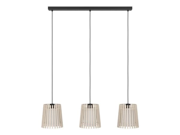 EGLO FATTORIA langbord 3L E27 sort/brun/hvit