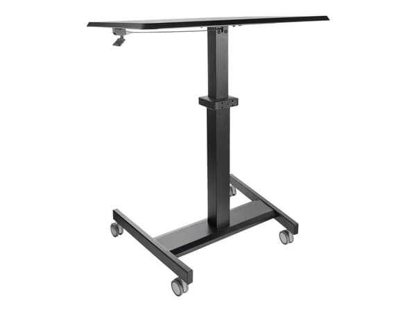 Startech Mobile Standing Desk, Portable Sit Stand Ergonomic Height Adjustable Cart on Wheels, Rolling Computer/Laptop Workstation Table with Lockin...