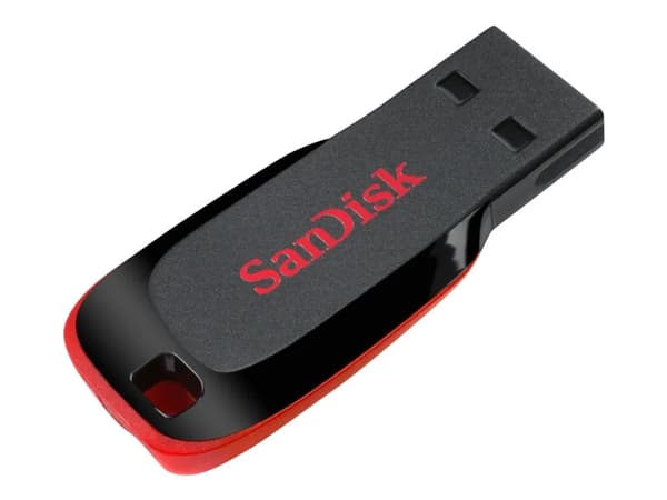 SanDisk Cruzer Blade - USB flash-enhet - 32 GB - USB 2.0 - röd, blanksvart