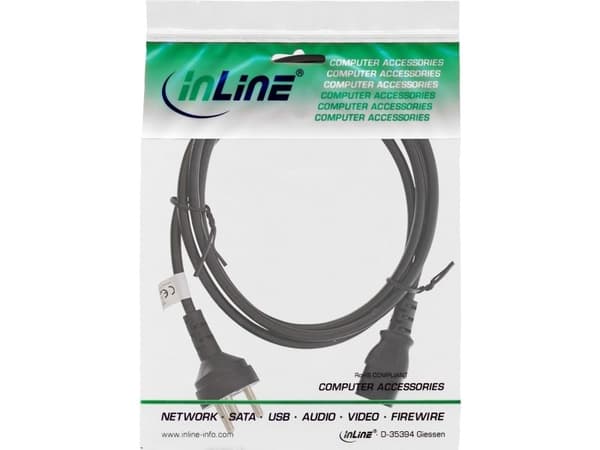 InLine 16653K, 3 m, Strömkontakt typ K, C13 coupler, 250 V, 10 A