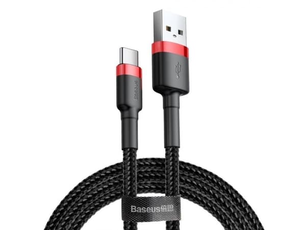 Baseus Cafule - USB-kabel - USB (hann) til USB-C (hann) - USB 2.0 - 3 A - 1 m - rød/svart