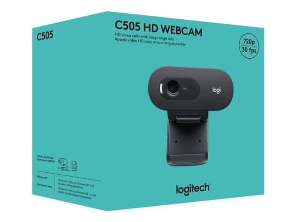 Logitech C505 - Webkamera - väri - 720p - kiinteä polttoväli - ääni - USB