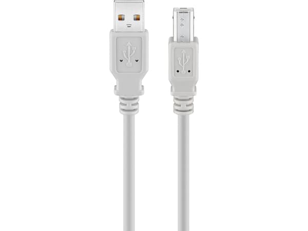 USB 2.0 Hi-Speed cable, Grey, 3 m - USB 2.0 male (type A) > USB 2.0 male (type B)