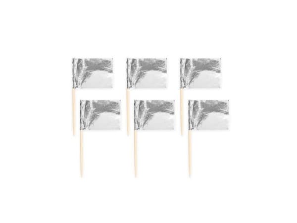 Silver cupcake-flagg, 50 st.
