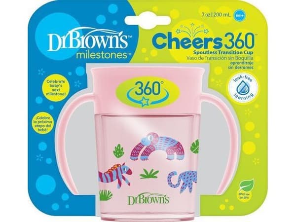 TC71005-DR BROWN'S 360° drickglas 200 ml rosa