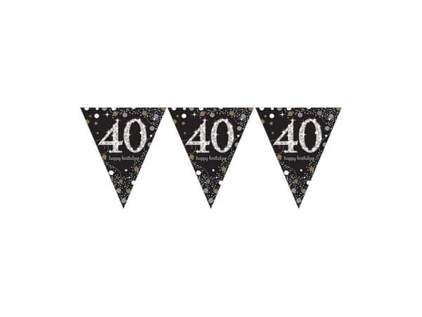 Vimpelguirlande 40 år Sparkling