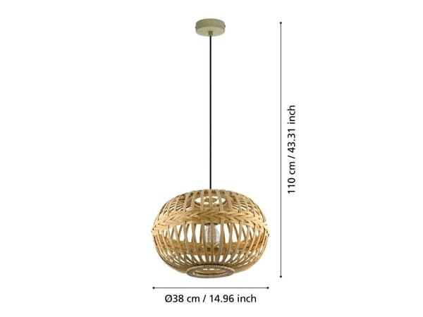 EGLO AMSFIELD PENDEL E27 Ø380 BAMBU