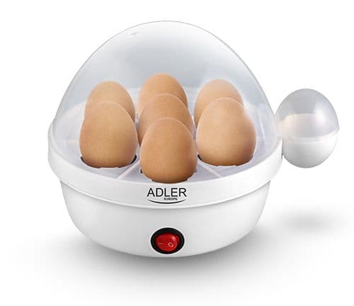 Adler AD4459, 7 egg, Hard, Medium, Soft (myk), Knapp, Hvit, 450 W, 360 V