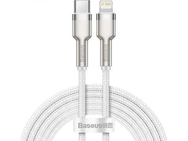 Baseus Cafule, 2 m, Lightning, USB C, Uros, Uros, Valkoinen