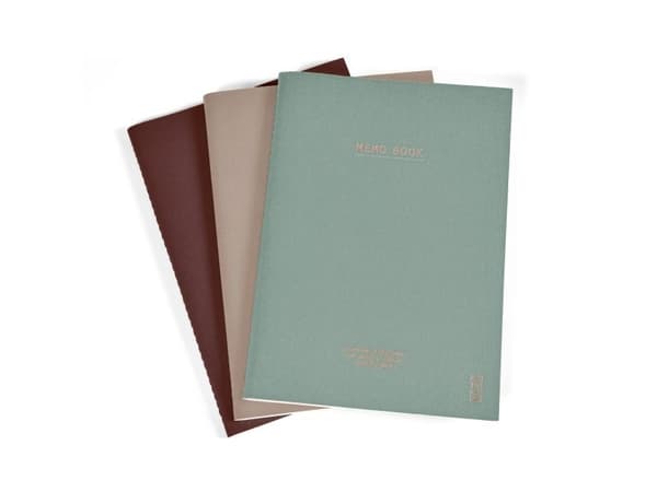 KOZO Notesbog A5 3 Pakke Coffee Sand Aloe Vera