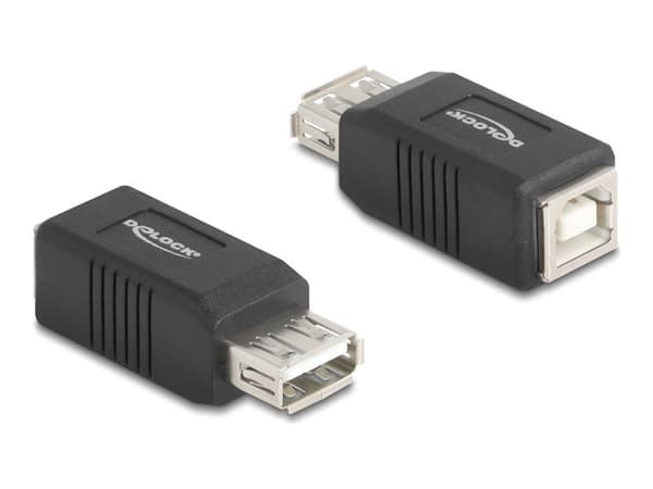 Delock USB 2.0 -sovitin USB-tyypin A-liitäntä USB-tyypin B-liitäntään
