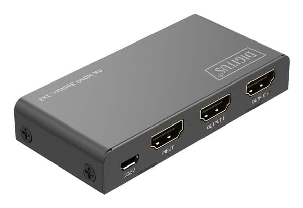 DIGITUS - Video/lyd-splitter - 4K, 1x2 - 2 x HDMI - stasjonær
