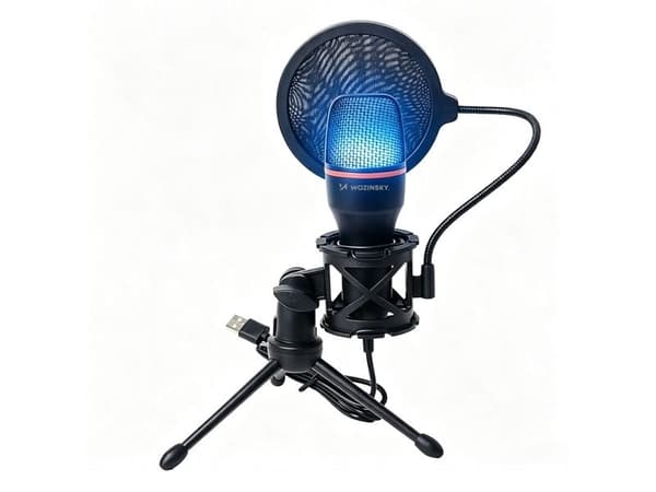 Wozinsky Studio Gaming USB Computer Microphone with RGB Stand - Black