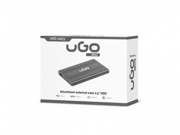 uGo Marapi S120, HDD-/SSD-kotelo, 2.5", Serial ATA II, USB-liitettävyys, Musta