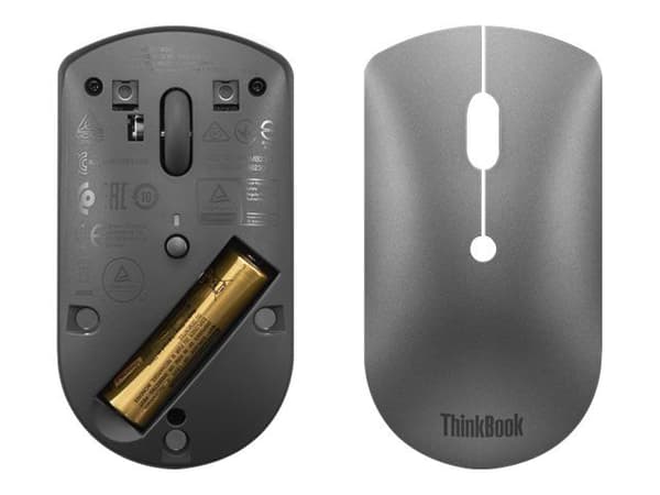 Lenovo ThinkBook, Molempikätinen, Optinen, Bluetooth, 2400 DPI, Harmaa