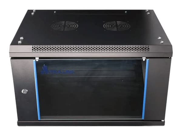 Extralink - Rack skåp - väggmontering - svart - 6U - 19"