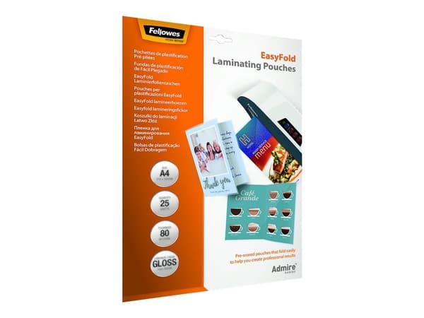 Fellowes EasyFold - 25-pack - glanset - 216 x 303 mm lamineringspunger