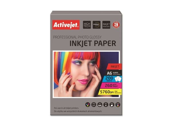 Activejet fotopapper AP6-260GR200 (A6; 200 kopior)