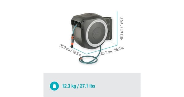 Gardena Väggslangbox RollUp Vit - 30 meter