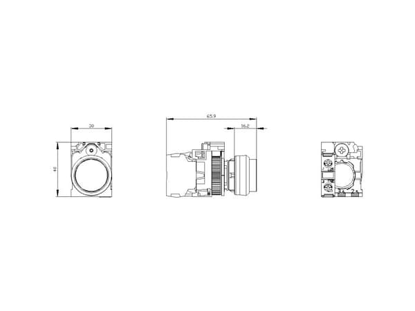 Siemens 3SU11500BB201CA0 3SU1150-0BB20-1CA0 Tryckknapp 1 del