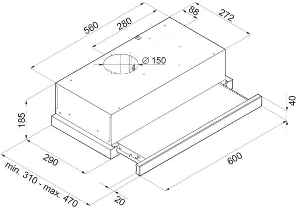 KERNAU KTH 10 164 W, 275 m³/h, eksos/resirkulering, E, A, E, 62 dB