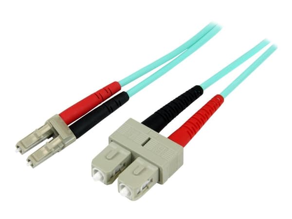 StarTech.com 2m valokaapeli - 10 Gb Aqua - Multimode Duplex 50/125 - LSZH - LC/SC - OM3 - LC to SC Fiber Patch Cable (A50FBLCSC2) - Patch cable - L...