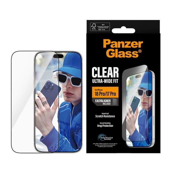 PanzerGlass Screen Protector 18 Pro | 17 Pro | Ultra-Wide Fit w. EasyAligner