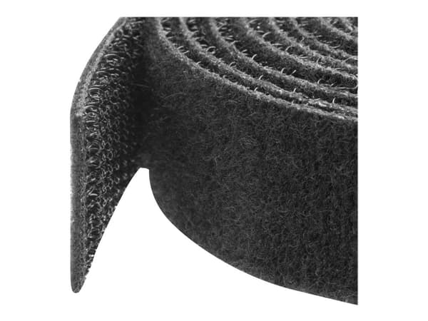 StarTech.com 50ft. Hook and Loop Roll - Cut-to-Size Reusable Cable Ties - Bulk Industrial Wire Fastener Tape - Adjustable Fabric Wraps - Black (HKL...