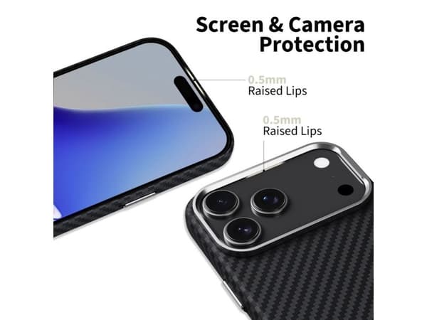Tech-Protect Ion Carbon MagSafe Case for iPhone 17 Pro Max - Gray/Black
