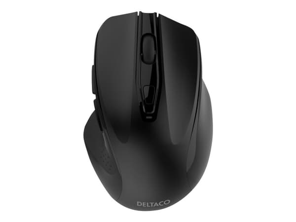 Deltaco MS-802, Oikeakätinen, Optinen, Langaton RF, 2400 DPI, Musta