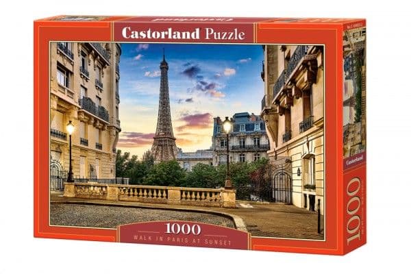 Pussel 1000 bitar Walking in Paris at sunset