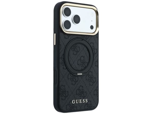 Guess Ring Stand 360 4G Classic Logo MagSafe Case for iPhone 17 Pro / 18 Pro - Black