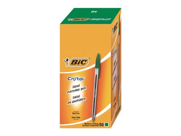 Kuulakärkikynä bic cristal medium vihreä 50 kpl.