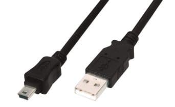 ASSMANN - USB-kaapeli - mini-USB tyyppi B (han) til USB (han) - USB 2.0 - 3 m - formet - sortti