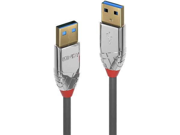 Lindy 36627, 2 m, USB A, USB A, USB 3.2 Gen 1 (3.1 Gen 1), 5 Gbit/s, Harmaa