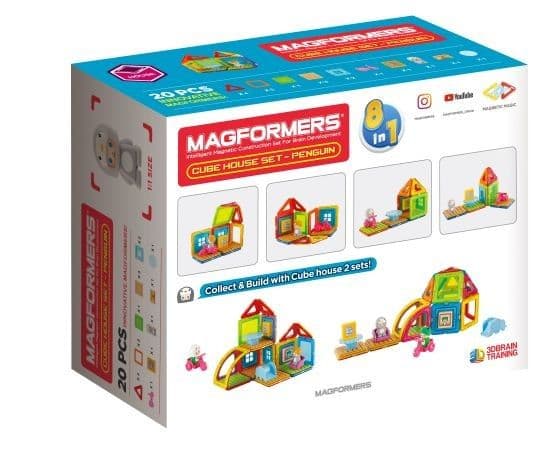 Magnetiske klosser Cube House Penguin